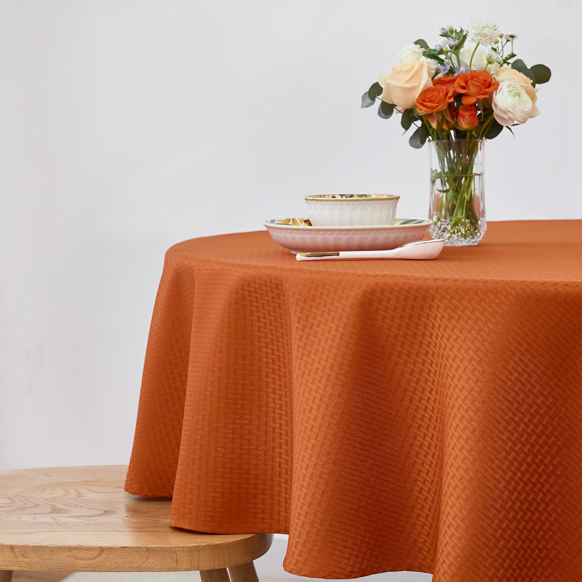 maxmill Rectangle Tablecloth Weaved Pattern Waterproof Spillproof Wrinkle Free Table Cloth, Kitchen Dining Tabletop Decoration, Fabric Table Cover for Holiday Parties, 52 x 70 Inch, Sage Green