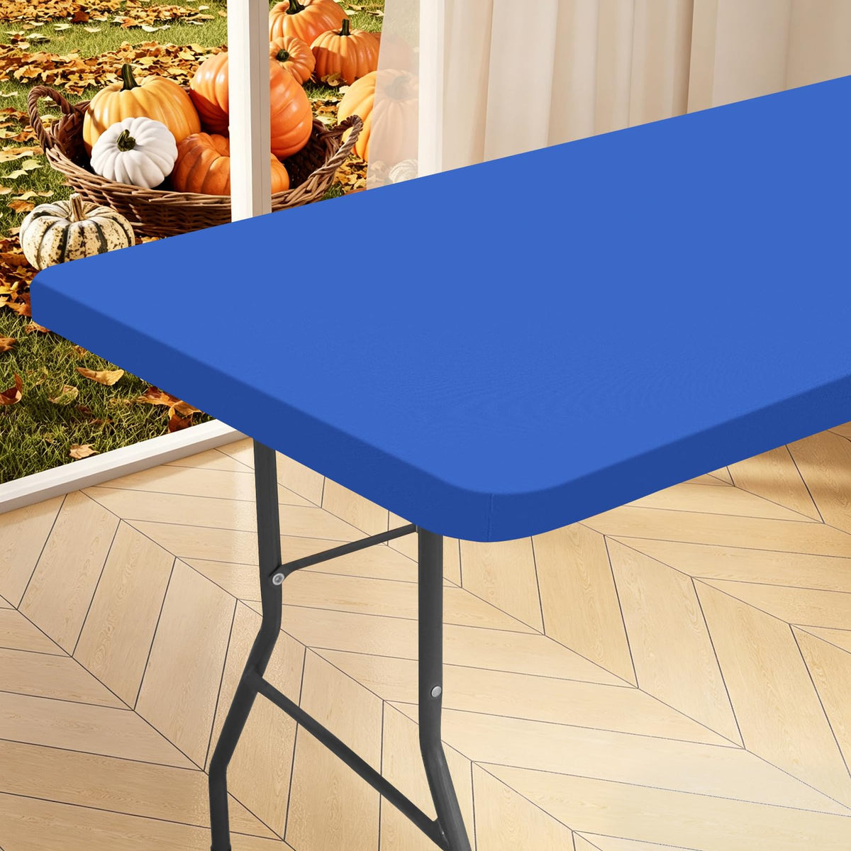homing Rectangle Table Cloth Cover 6 Foot Black Elastic Fitted Tablecloth