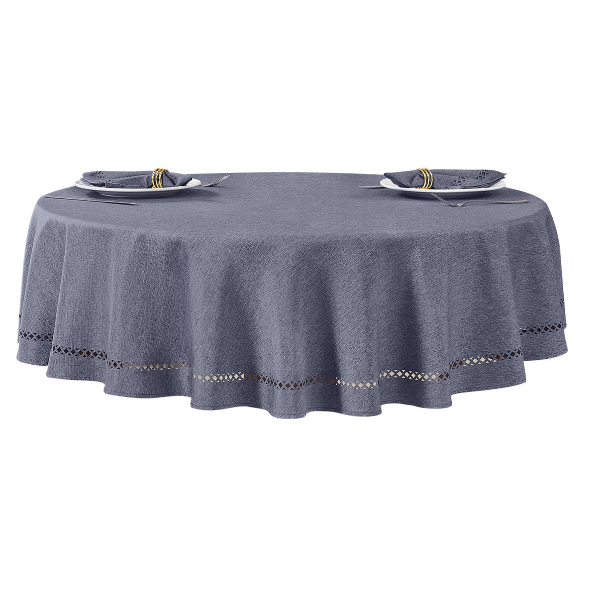 Flaxen 52x70 Rectangle Polyester Linen Farmhouse Tablecloth