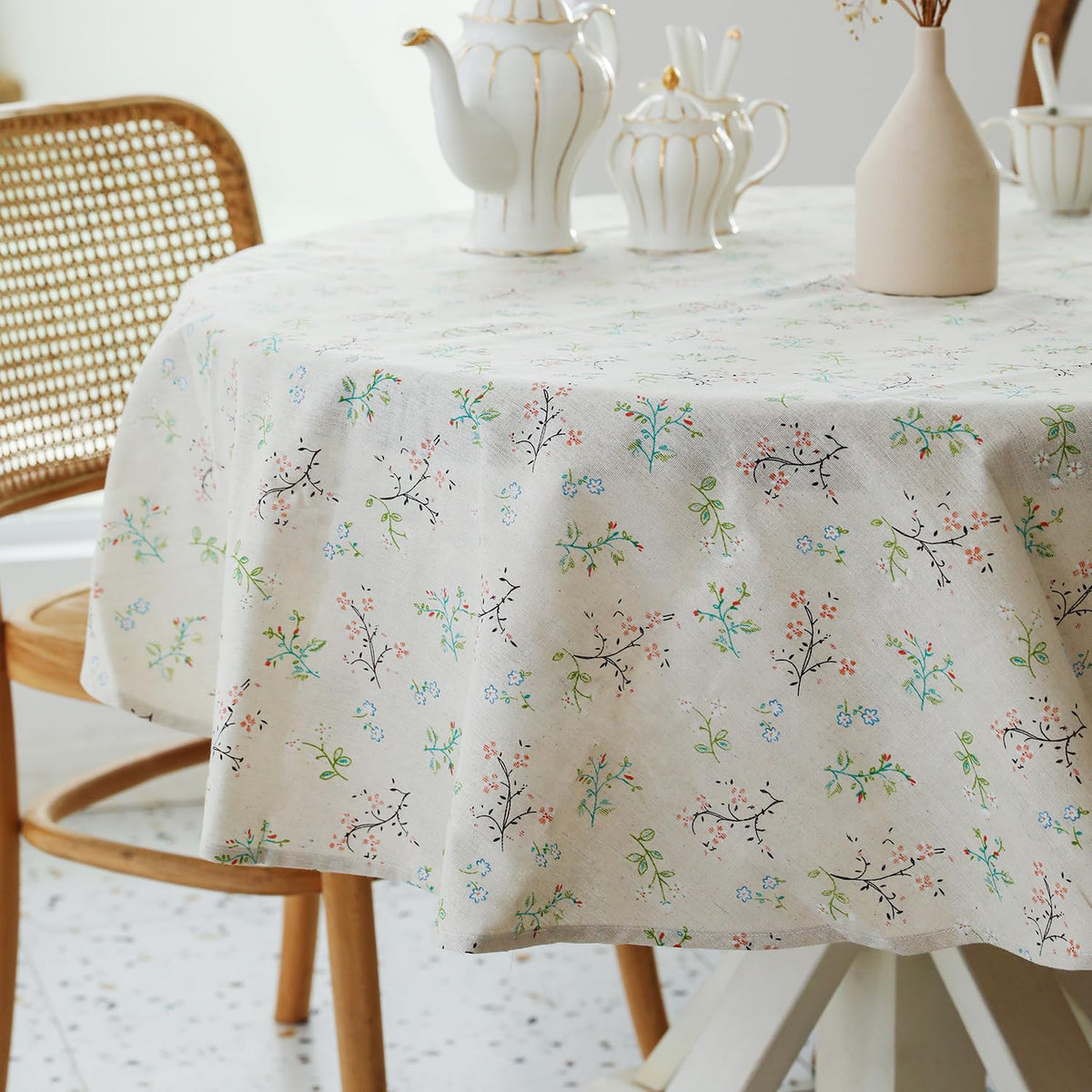 YiHomer Pastoral Rectangle Table Cloth 100% Polyester Fabric 52 x 70 Inch
