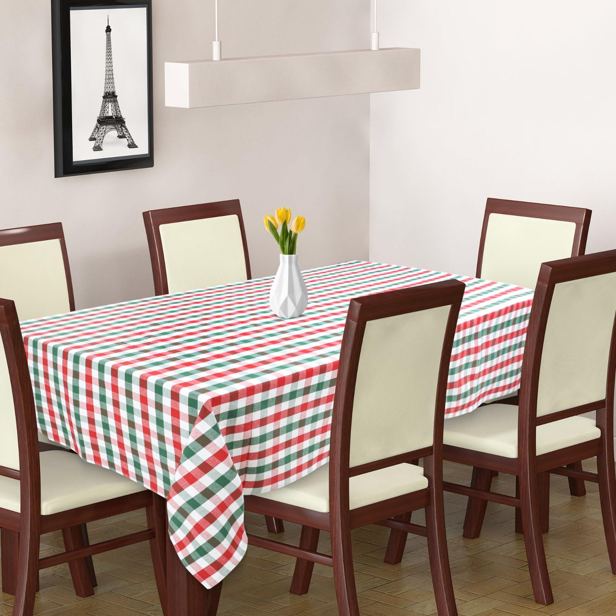 Urban Villa Tabletop Cover Kitchen Dining Tablecloth 100% Cotton Holiday Celebrations Wedding Dinner Parties White Rectangle 60X120 Inches 10-12 Seats Table Cloth