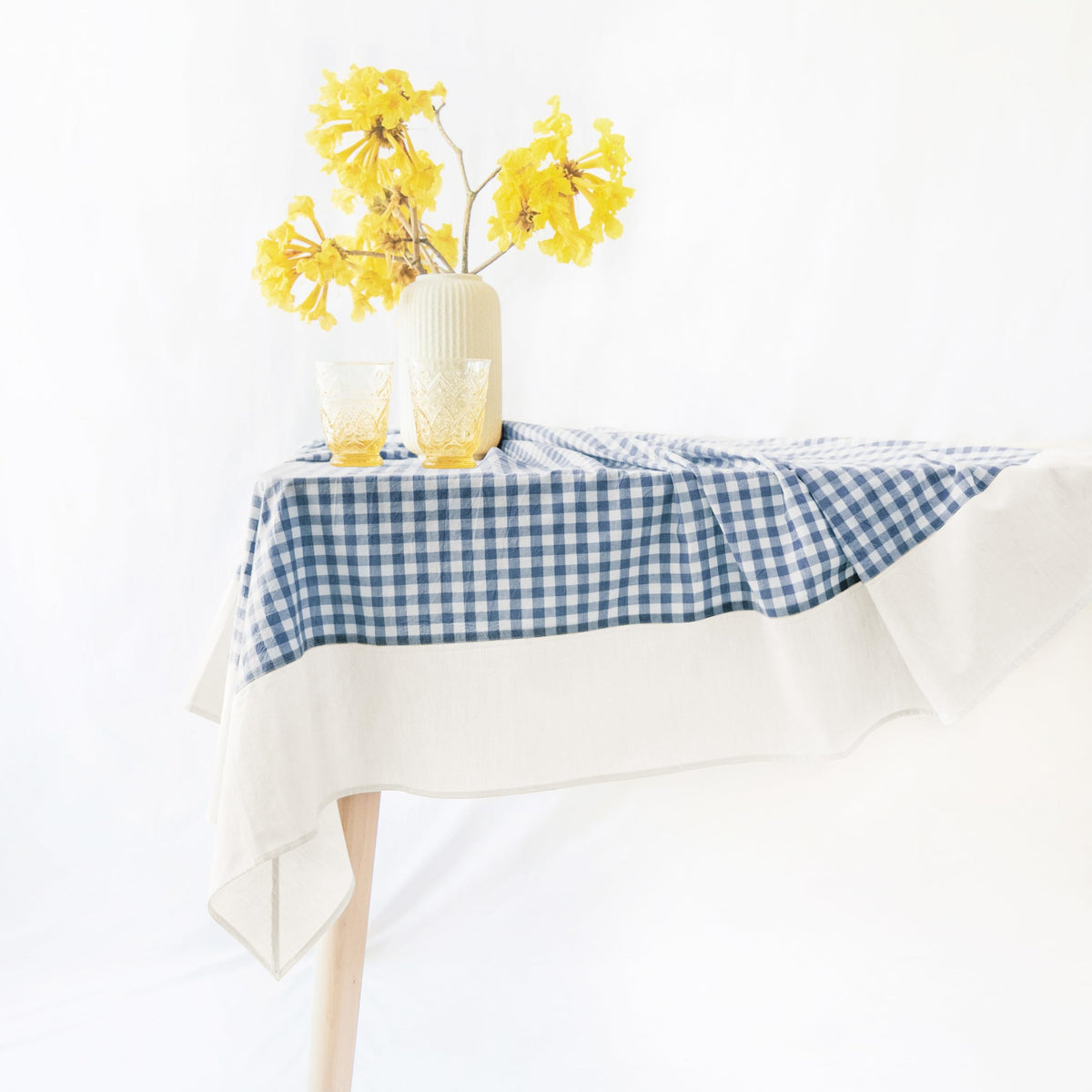 MONDAY MOOSE Ruffle Farmhouse Rustic Rectangle Natural Stonewashed Cotton Tablecloth for Kitchen, Dining Room, Restaurant (60x86 inch, Teal Green)