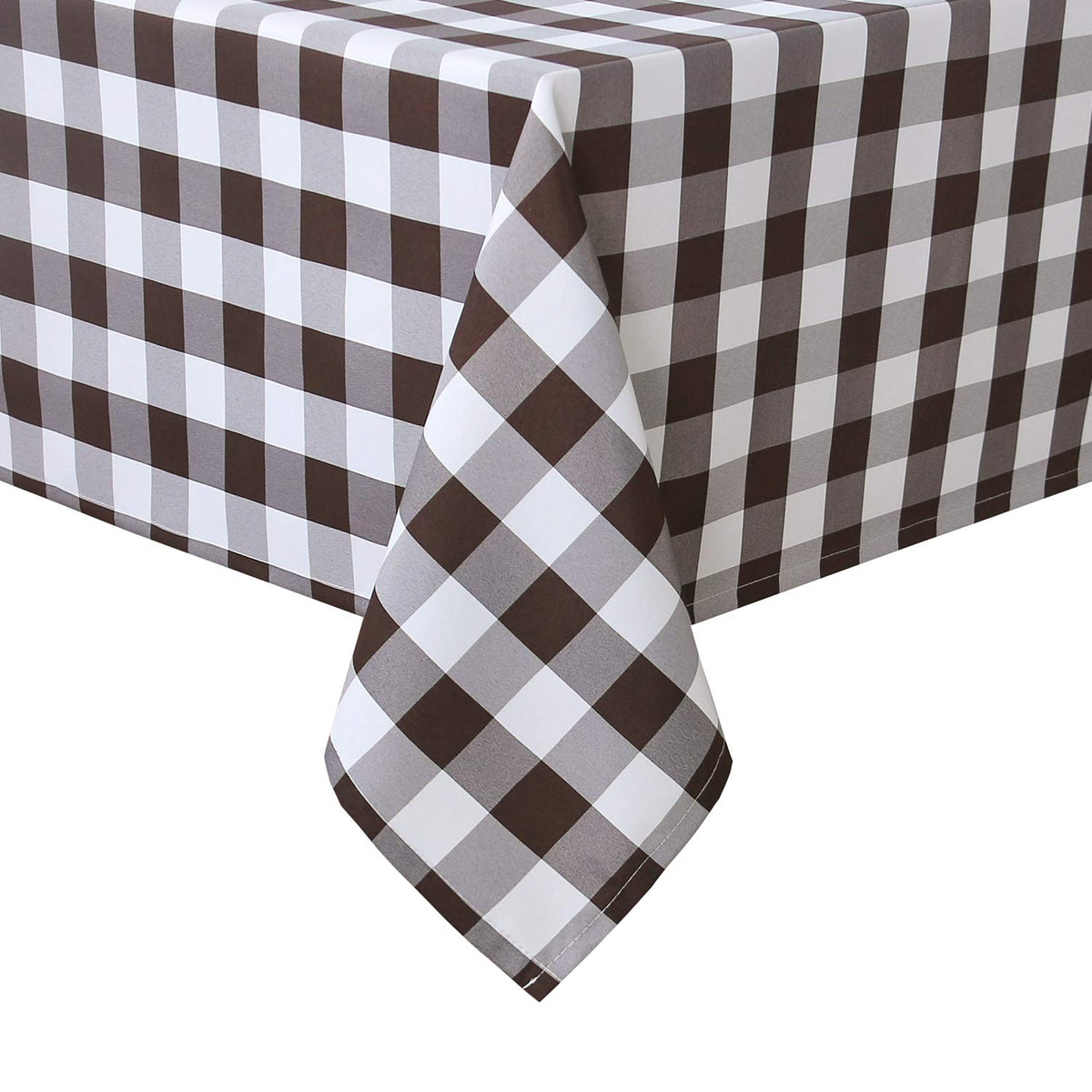 Hiasan 60 x 120 Inch Checkered Tablecloth Rectangle, Black and White