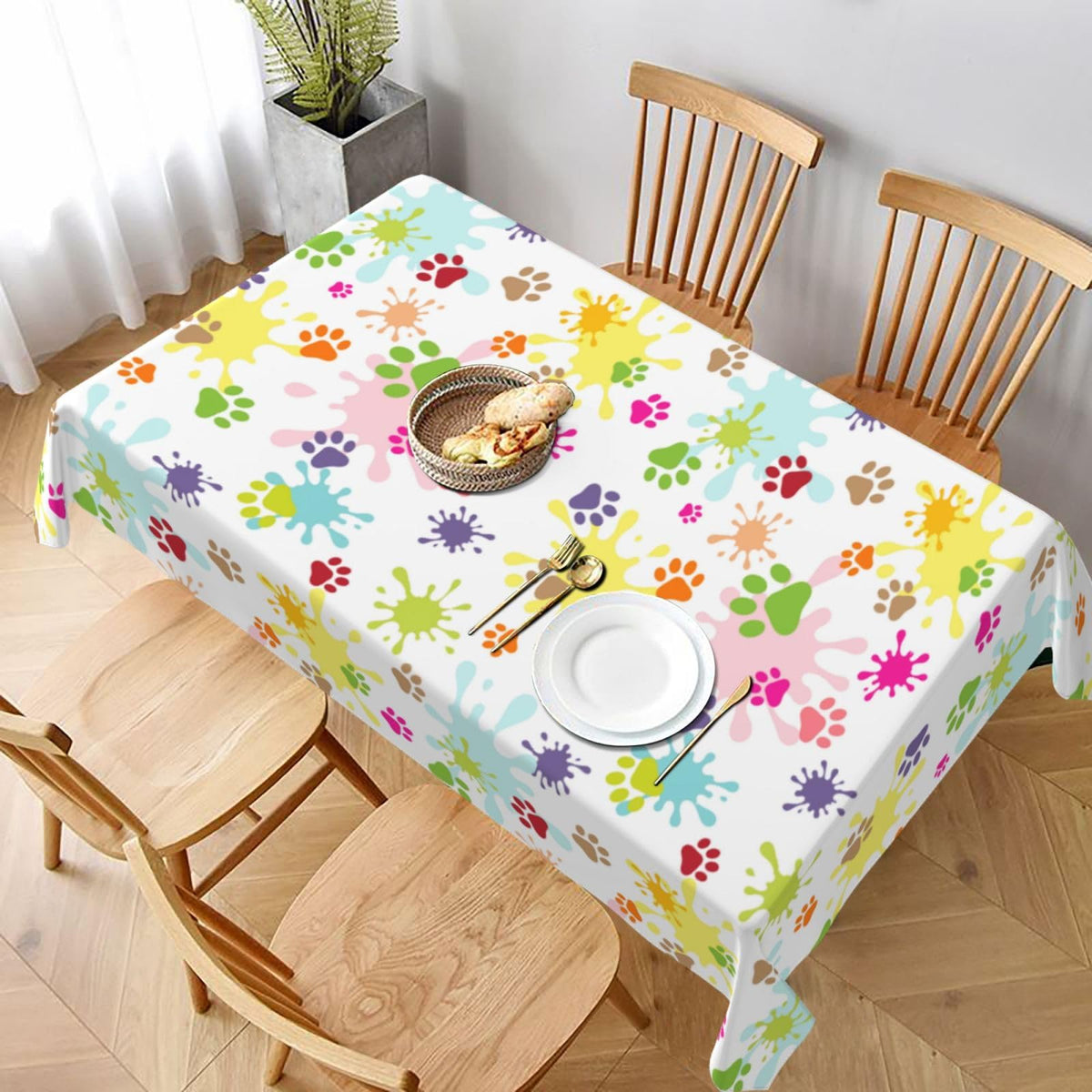 Teal and Grey Table Cloth Turquoise Tablecloth Rectangle Washable Table Cover for Decoration Kitchen Dining Room 60x90 Inch