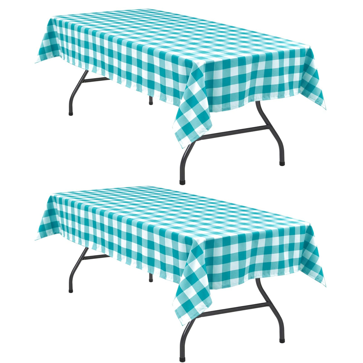 Hiasan 60 x 120 Inch Checkered Tablecloth Rectangle, Black and White