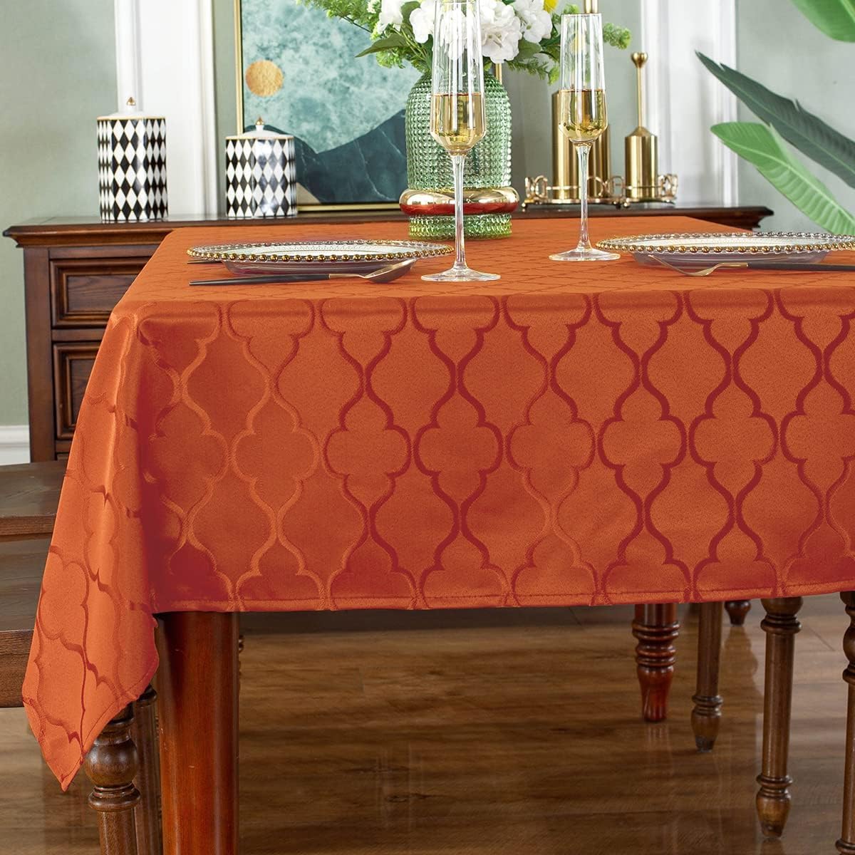 SASTYBALE Tablecloths Rectangular Table Cloth 52" x 70" Gray