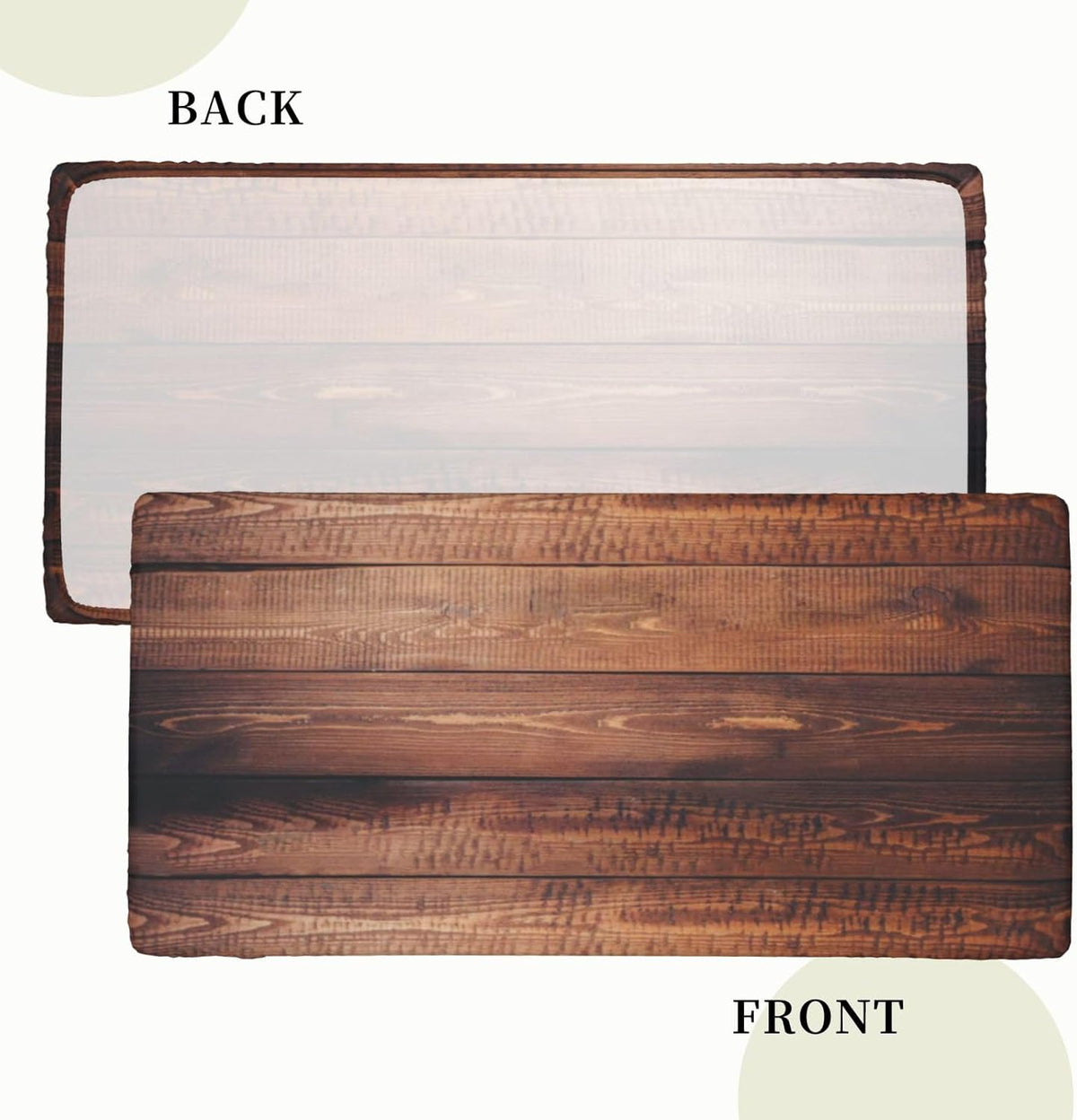 Tablecloth with Elastic Edge Black Brow Wood Grain Board Rectangle Waterproof Oil-Proof Table Cloth Washable Reusable Table Cover for Kitchen Dining, 5FT