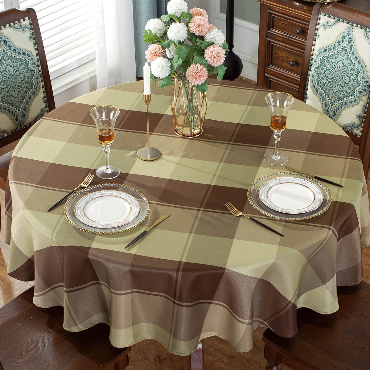 SASTYBALE Rectangle Tablecloth 52 x 70 Inch, Red, Checkered Table Cloths