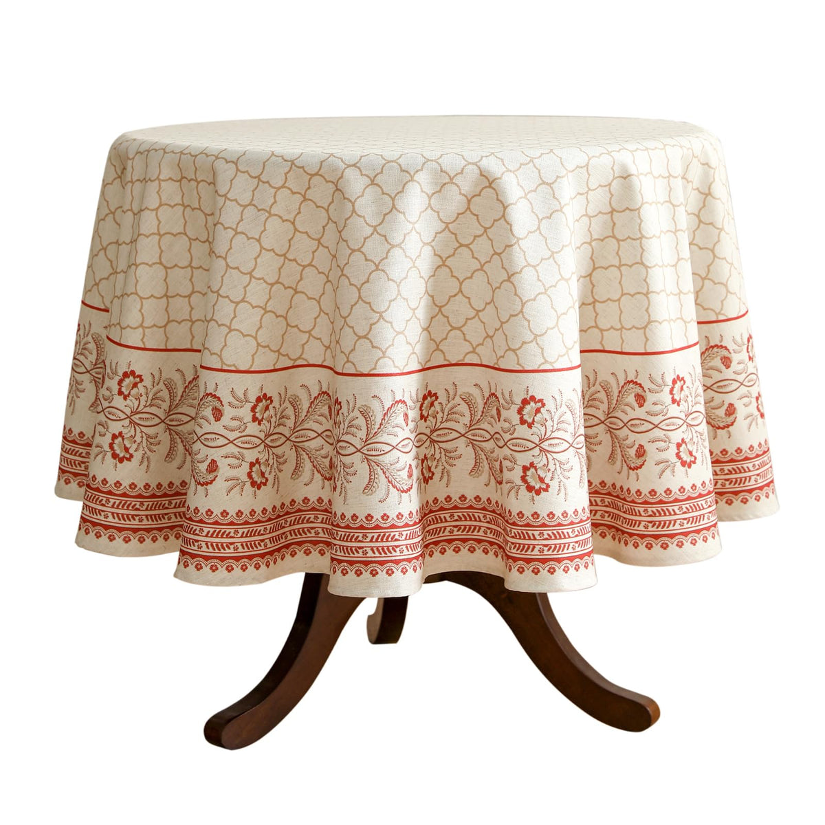 ISAENNE Designer Vintage Square Large Floral Tablecloth,67"x67"