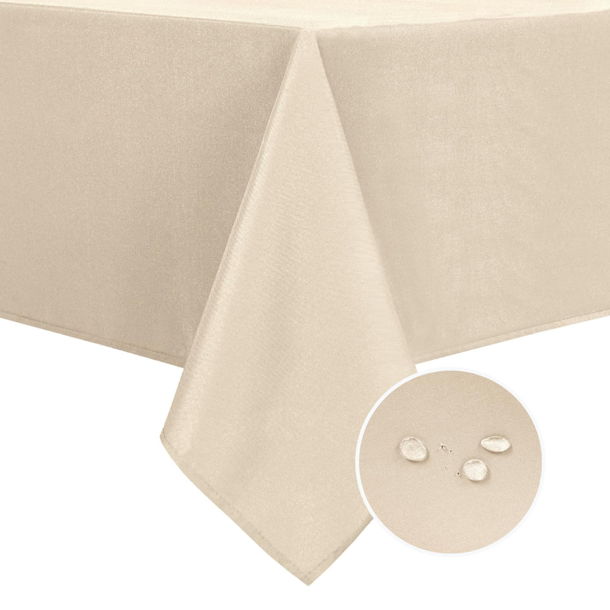 DWCN Rectangle Tablecloth - 60 x 84 Inch - Waterproof Stain and Wrinkle Resistant Washable Table Cloth, Decorative Fabric Table Cover for Kitchen Dining Room Party and Outdoor Use, Black