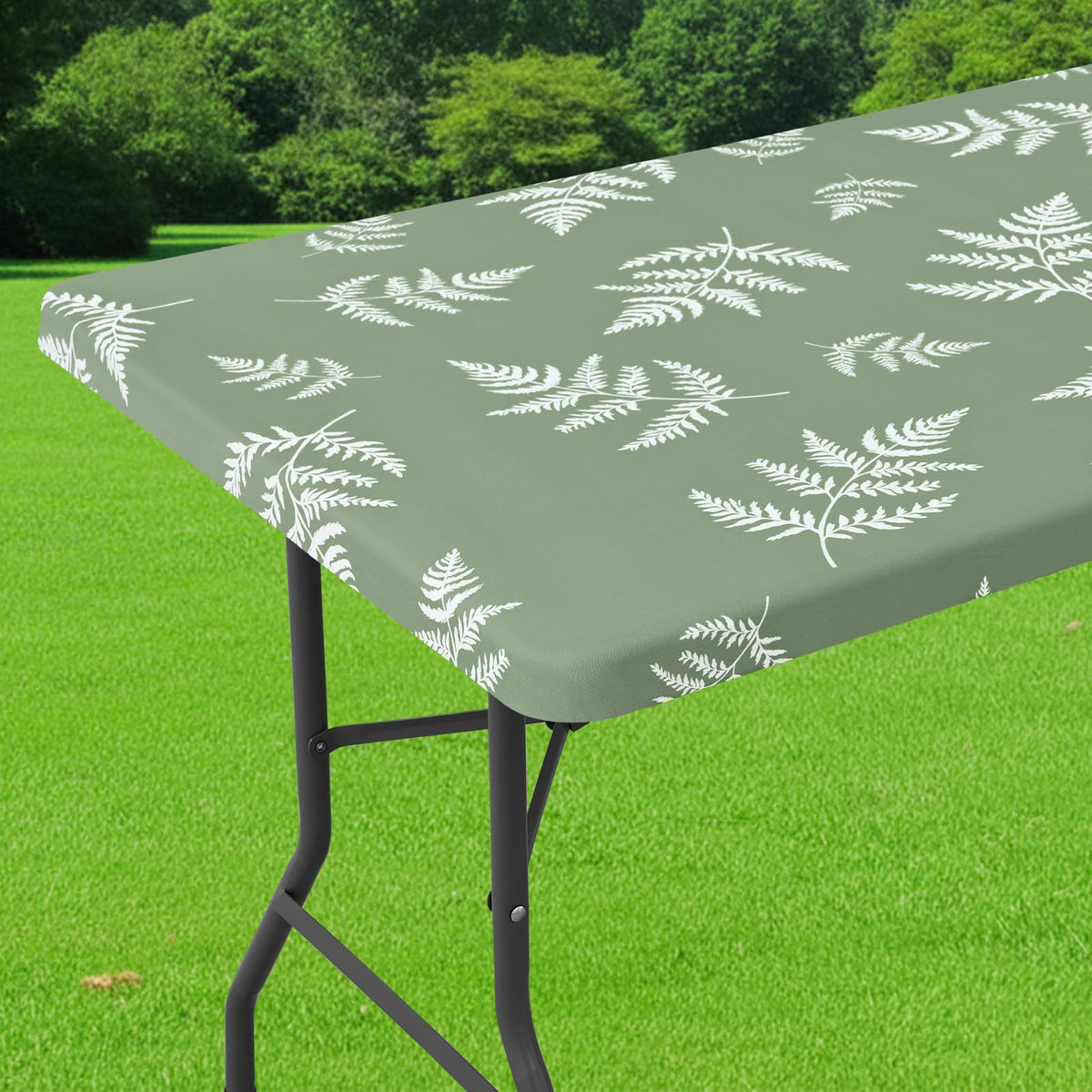 Smiry Spandex Printed 6FT Rectangle Table Cloth, Elastic Fitted Table Cover