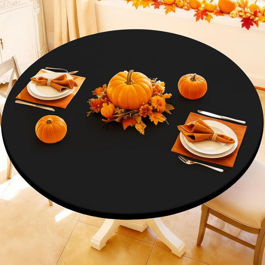 Moosfor Spandex Round Tablecloth, Fitted Table Cloth for 45"-56" Tables
