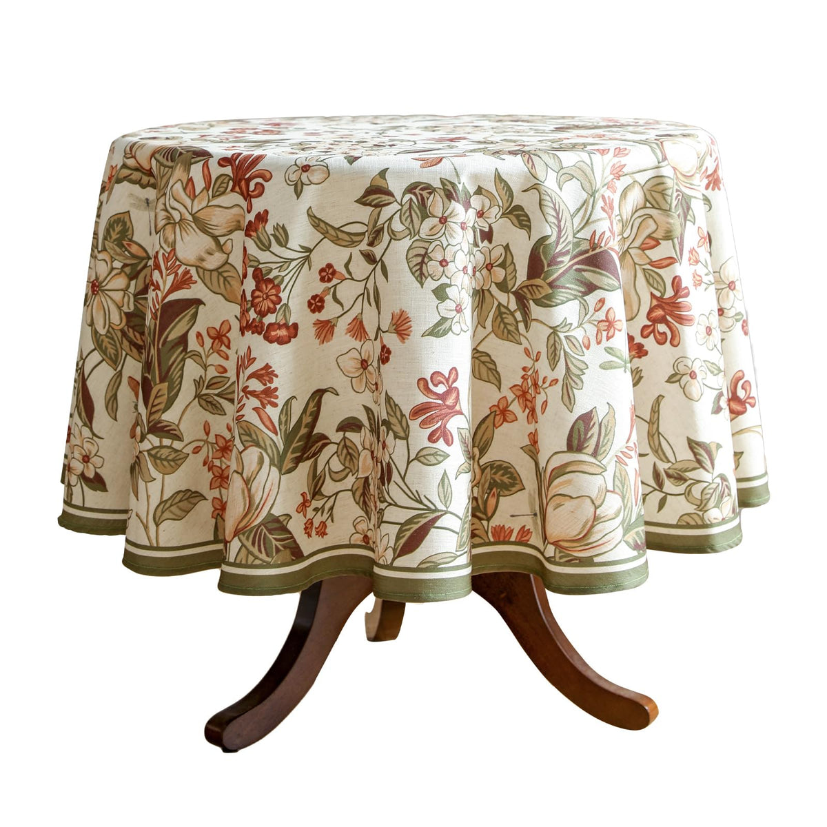 ISAENNE Designer Vintage Square Large Floral Tablecloth,67"x67"