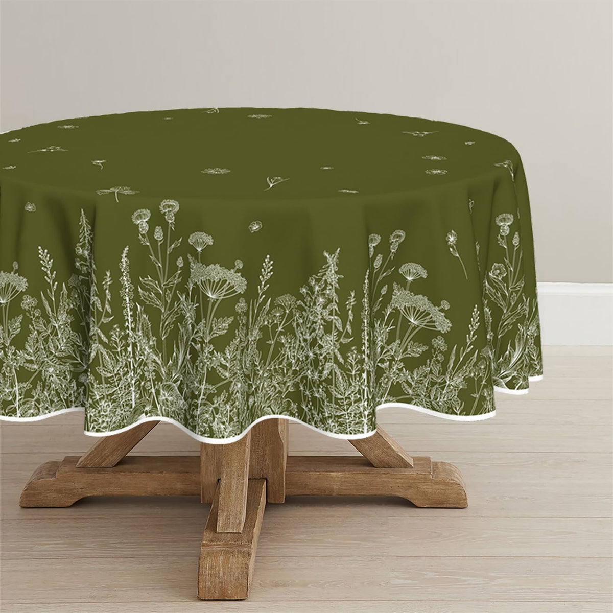 Horaldaily Spring Tablecloth 60 x 84 Inch Rectangular Black Wild Flower