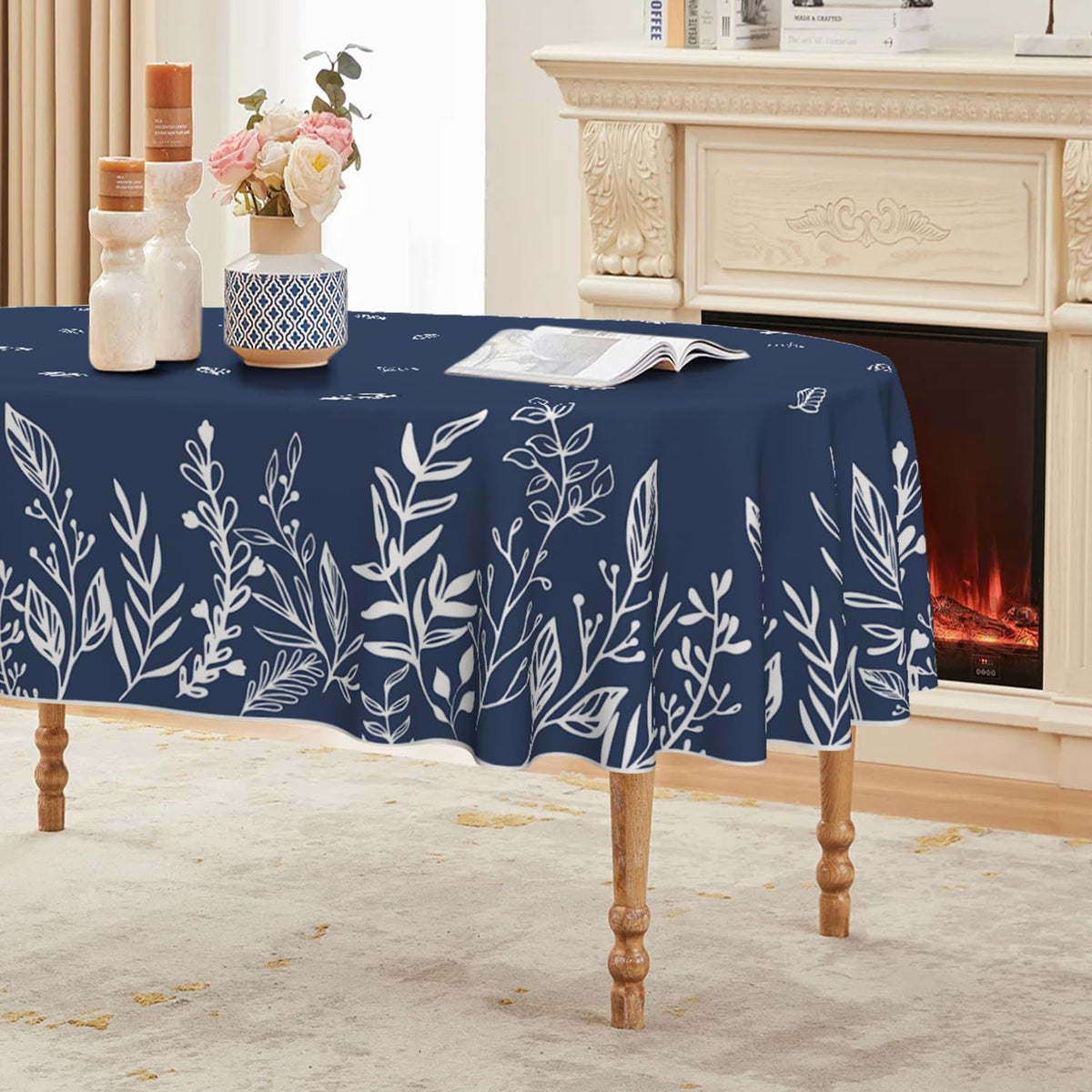 Horaldaily Fall Tablecloth 60 x 84 Inch Rectangular Thanksgiving Orange