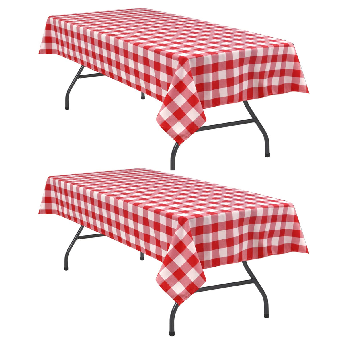Hiasan 60 x 120 Inch Checkered Tablecloth Rectangle, Black and White