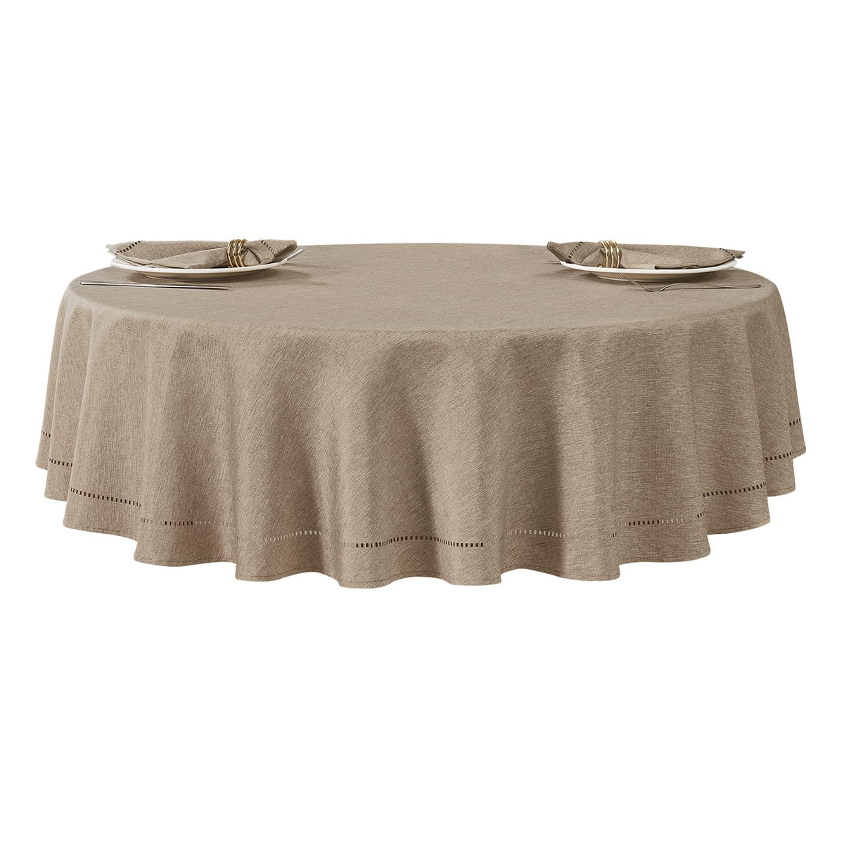 Flaxen 52x70 Rectangle Polyester Linen Farmhouse Tablecloth