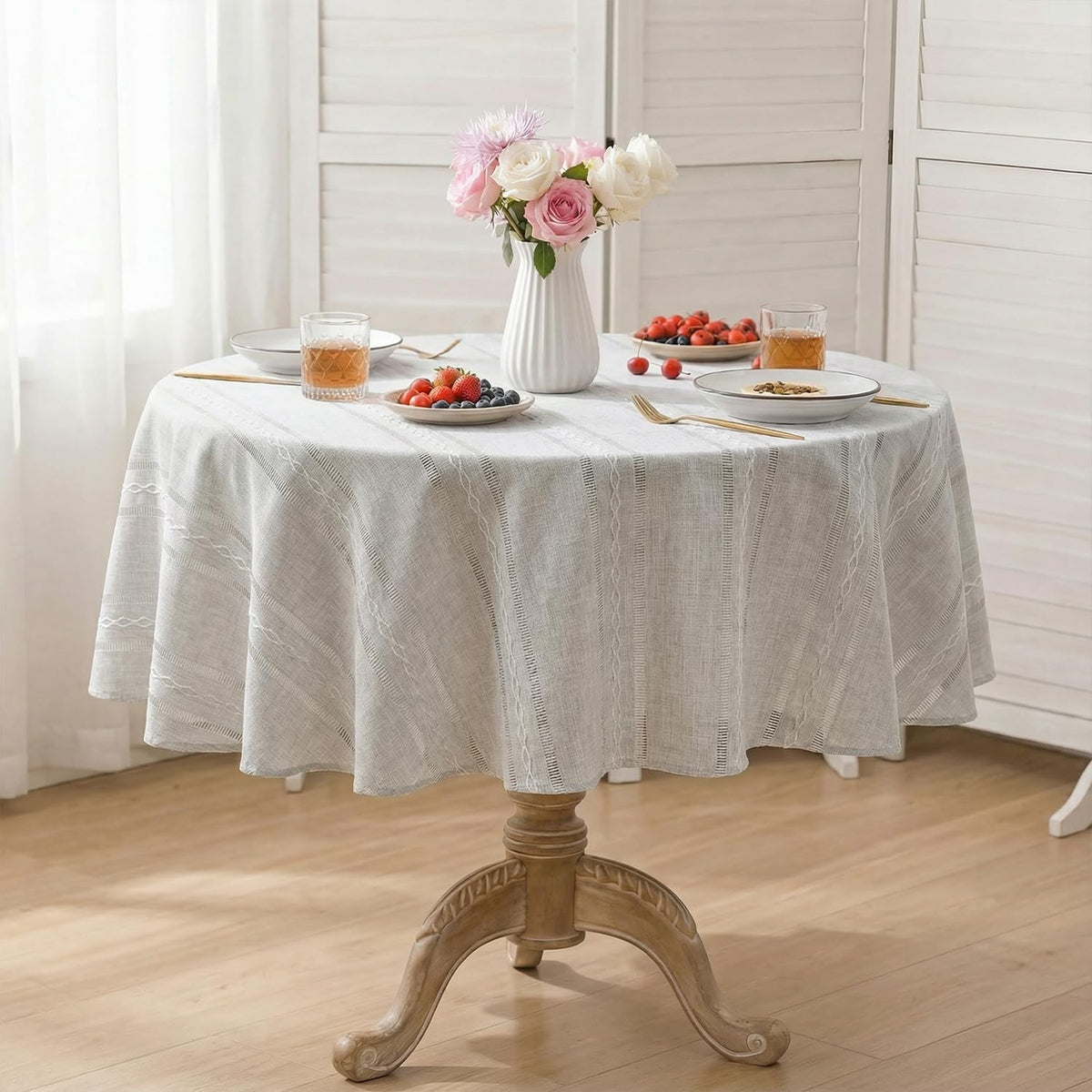Horaldaily Blue Rectangular Tablecloth, 60×84 Inch, Farmhouse Decor