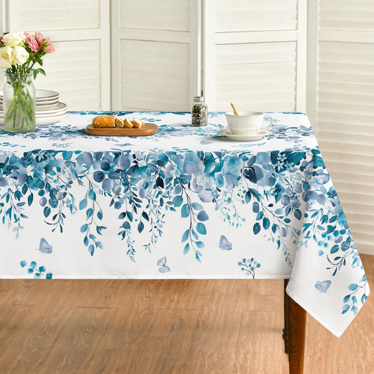 Horaldaily Spring Tablecloth 60 x 84 Inch Rectangular Eucalyptus Floral