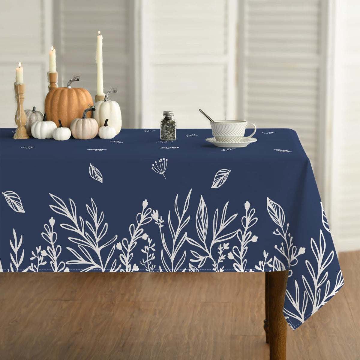 Horaldaily Fall Tablecloth 60 x 84 Inch Rectangular Thanksgiving Orange