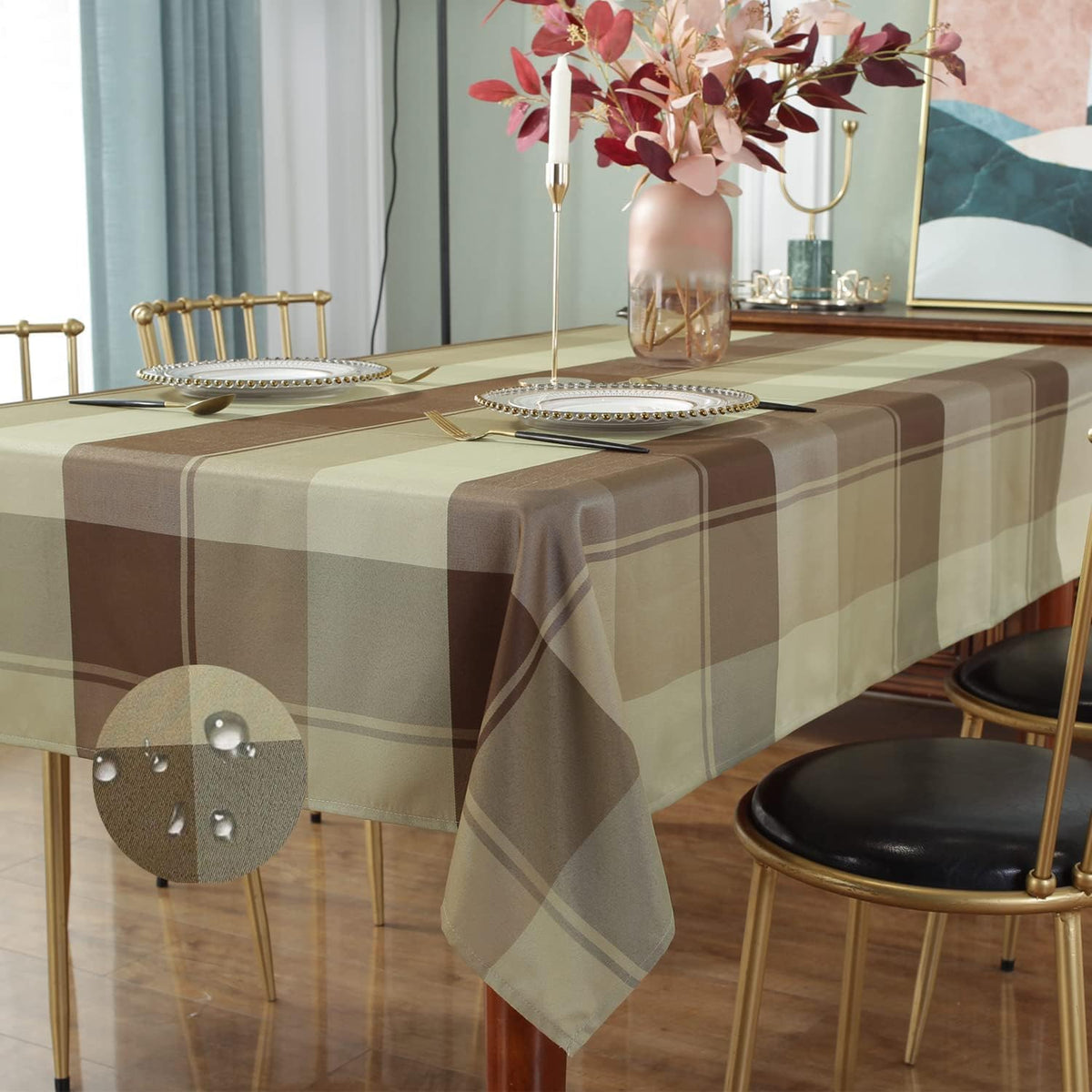 SASTYBALE Rectangle Tablecloth 52 x 70 Inch, Red, Checkered Table Cloths