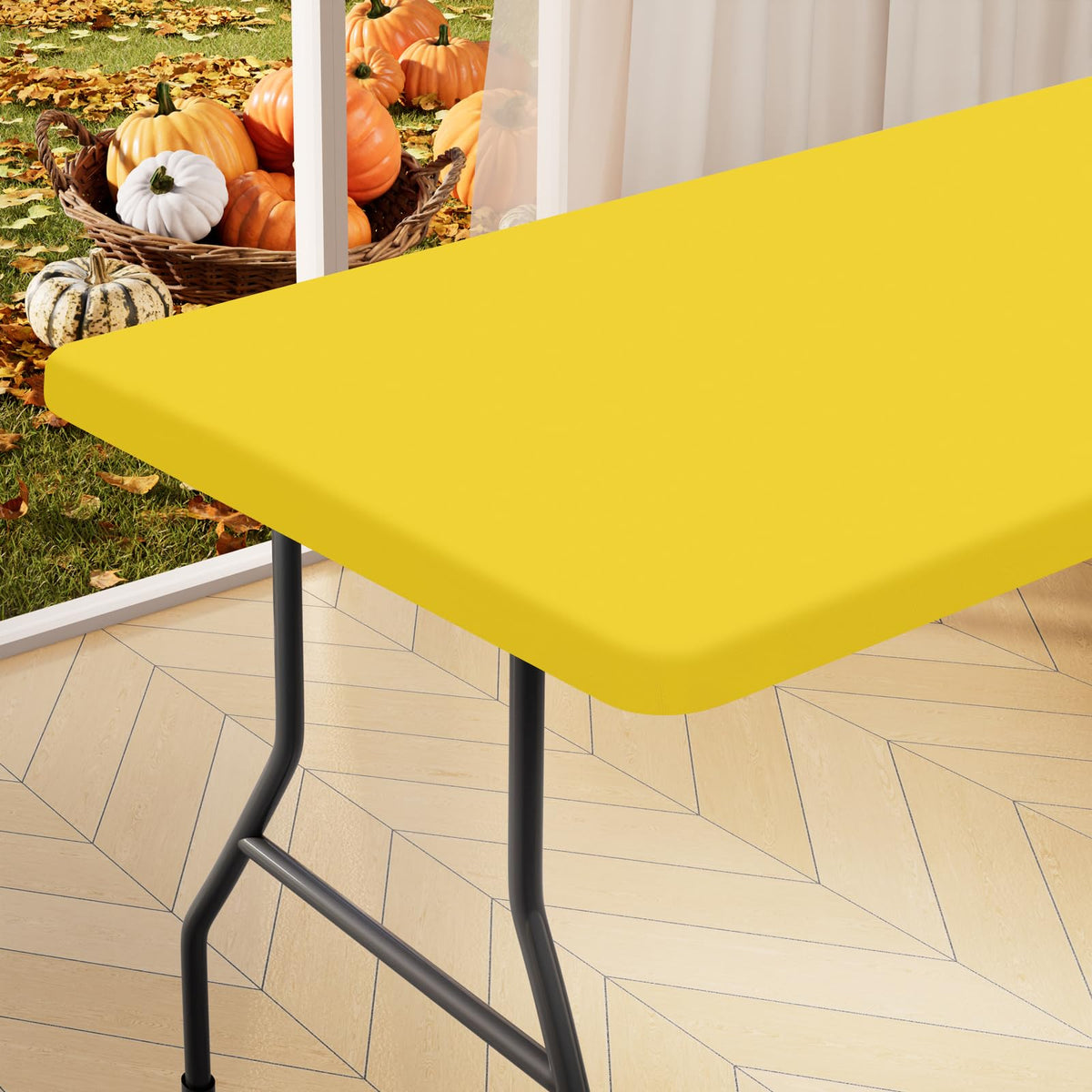 homing Rectangle Table Cloth Cover 6 Foot Black Elastic Fitted Tablecloth
