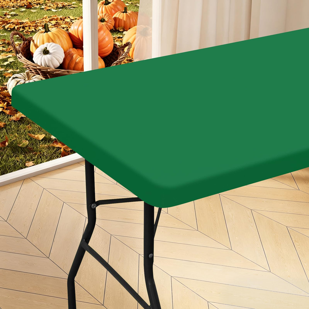 homing Rectangle Table Cloth Cover 6 Foot Black Elastic Fitted Tablecloth