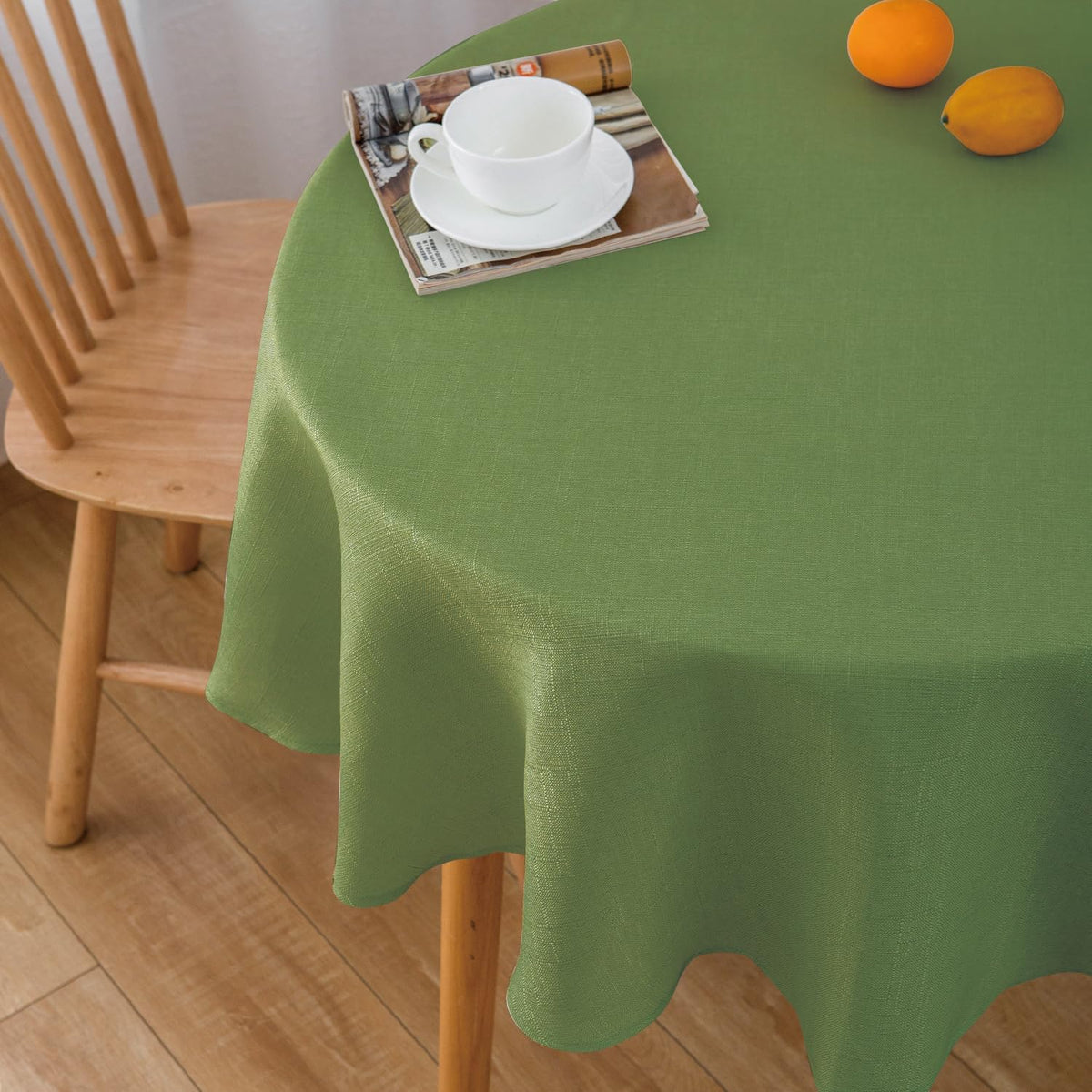 NLMUVW Burlap Linen Tablecloth 6ft, Tan Table Cloth Rectangular
