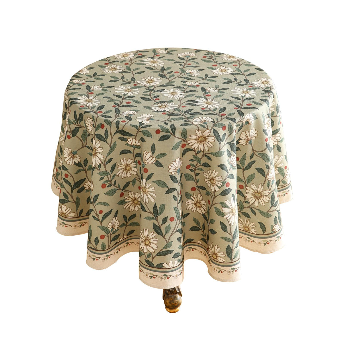 ISAENNE Designer Vintage Small Square Floral Tablecloth,55"x55"