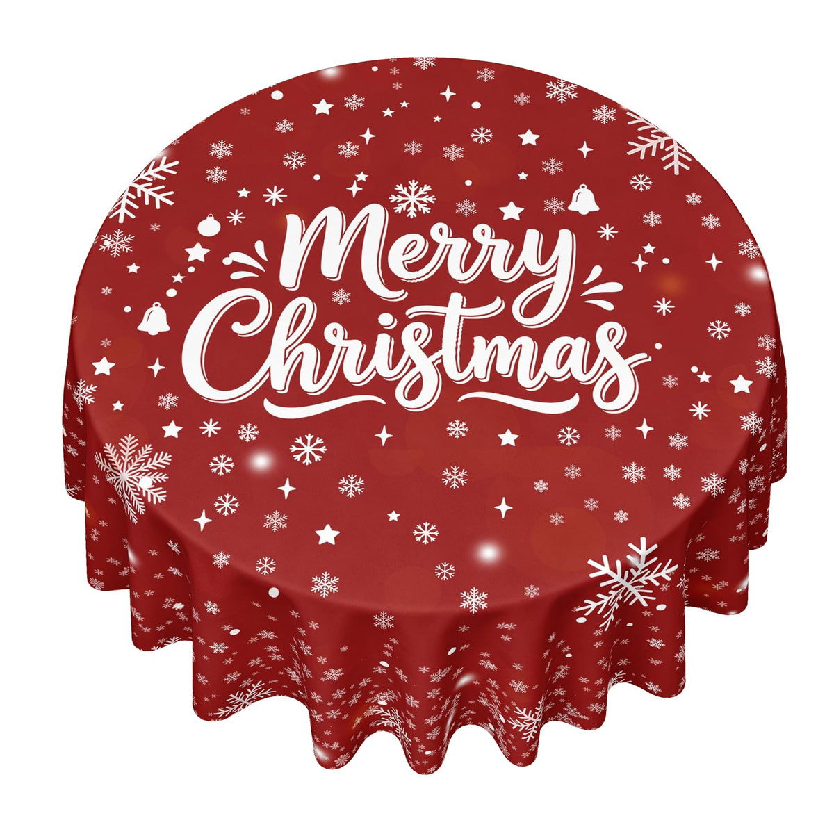 Red Tartan Christmas Tablecloth, 70 Inch Round Polyester Spill Resistant Decorative Table Cover, Classic Plaid Holiday Table Cloth for Christmas Party Farmhouse Dining Home Decor