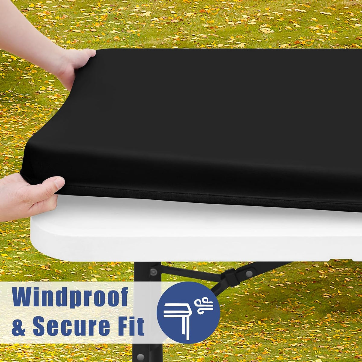 Moosfor 2 Pack Rectangle Spandex Fitted Table Cloth, 4FT Elastic Tablecloth