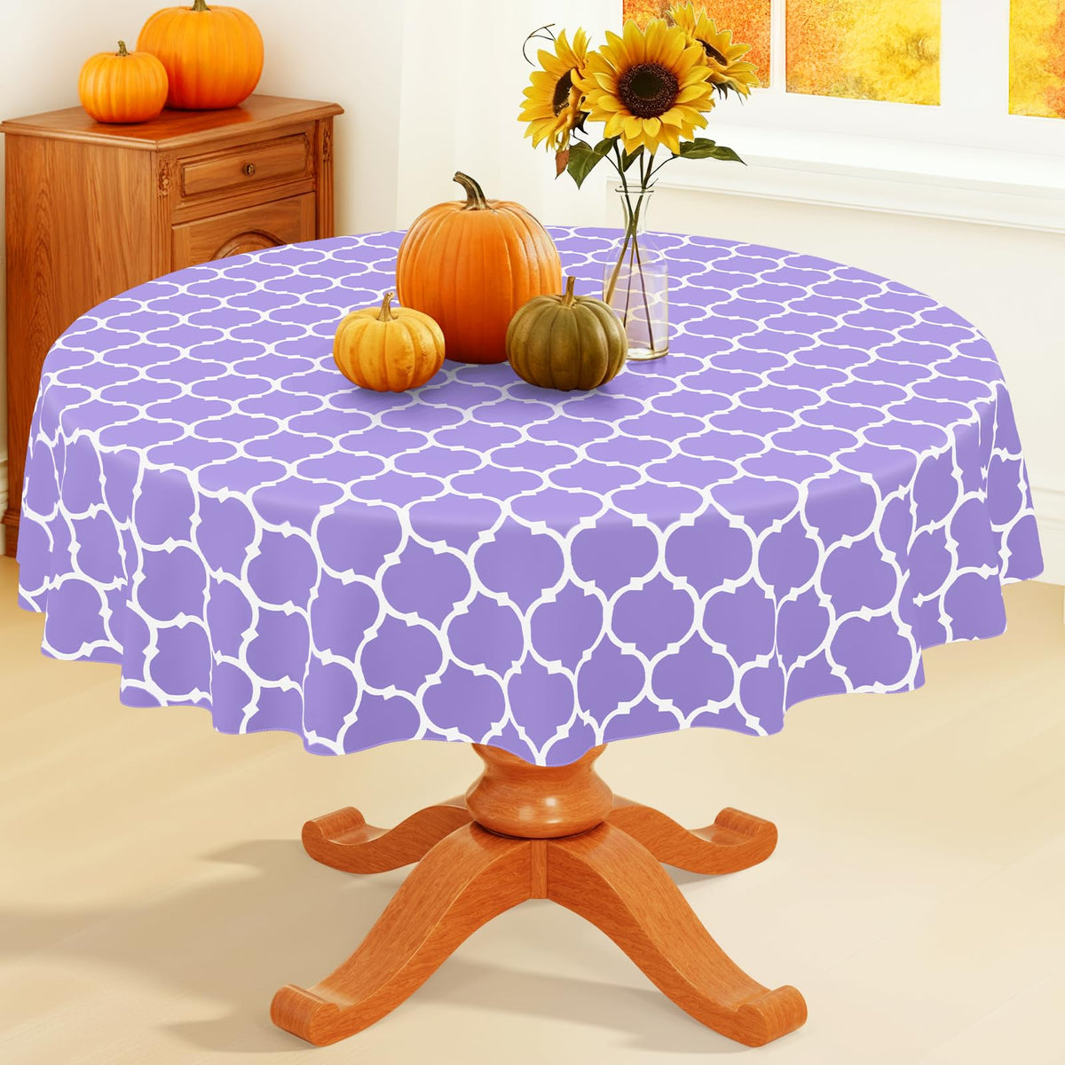 Smiry Rectangle Table Cloth, Flannel Backed Vinyl Tablecloth, 60"x84"