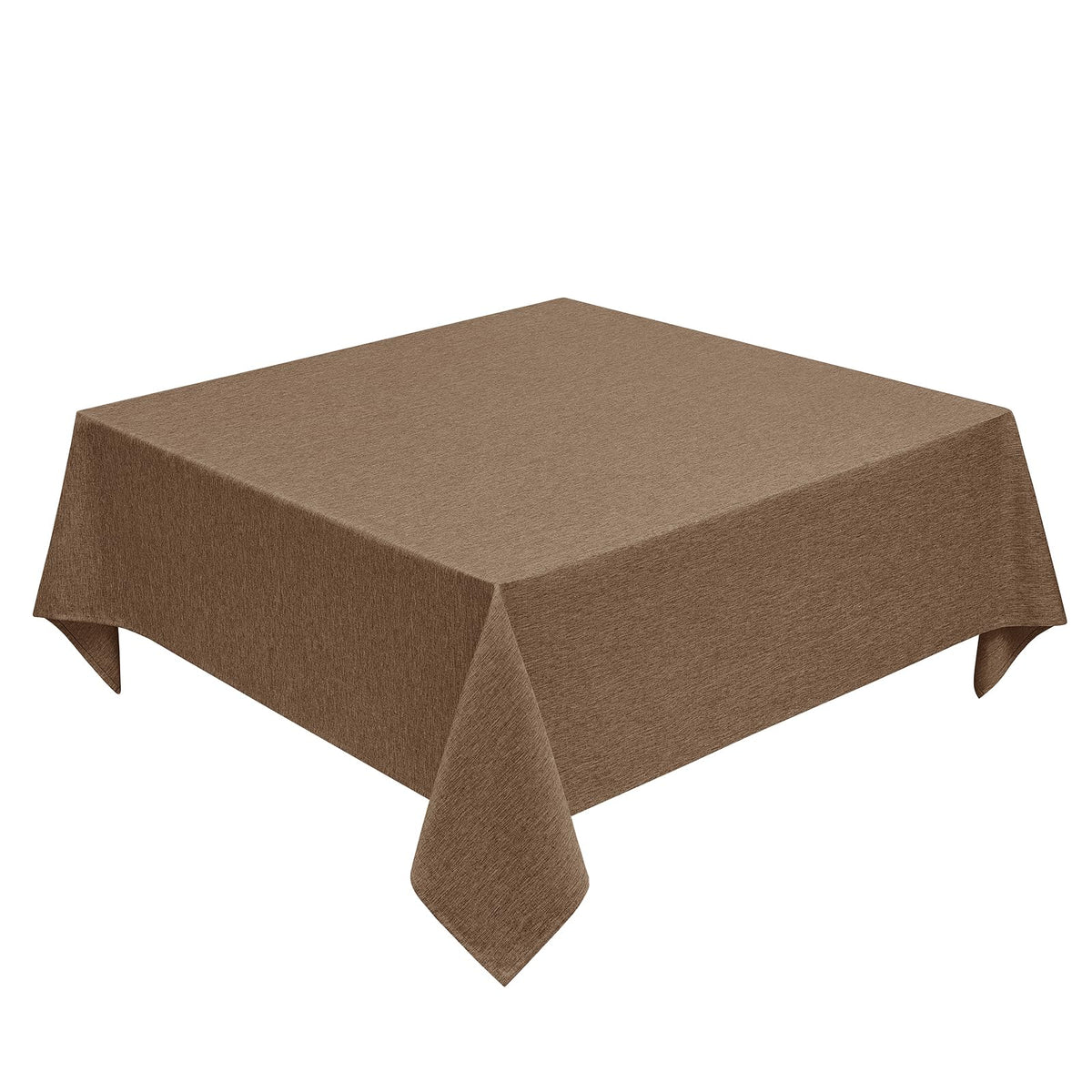 Decorelia Waterproof Round Tablecloth for Round Dining Table, Decorative Rustic Soft Wipeable Table Cloths Cover Indoor Outdoor Use for Holiday,Wedding, Kitchen (70 Inch,Round (4-6 Seats),Beige)