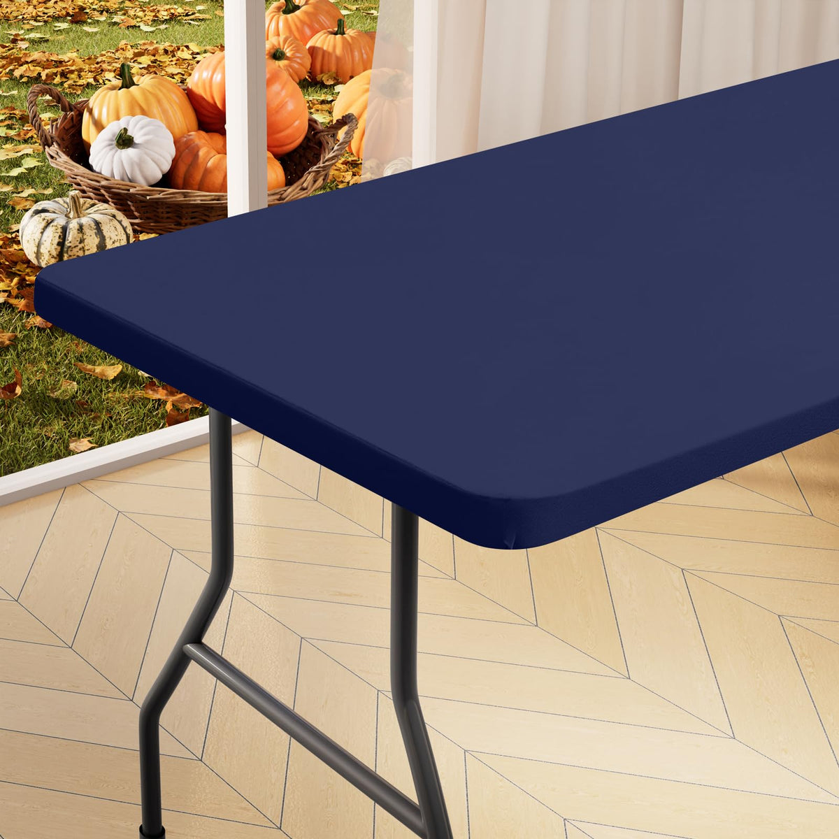 homing Rectangle Table Cloth Cover 6 Foot Black Elastic Fitted Tablecloth