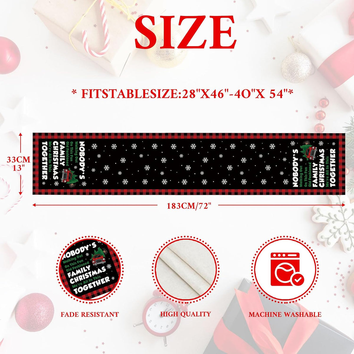 Christmas Vacation Decor Table Runner, Christmas Vacation Merch Gift
