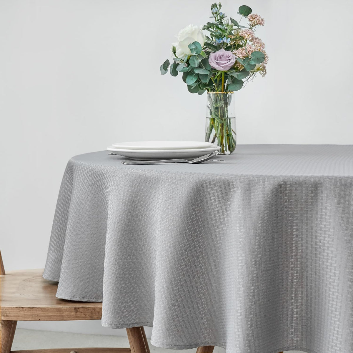 maxmill Rectangle Tablecloth Weaved Pattern Waterproof Spillproof Wrinkle Free Table Cloth, Kitchen Dining Tabletop Decoration, Fabric Table Cover for Holiday Parties, 52 x 70 Inch, Sage Green