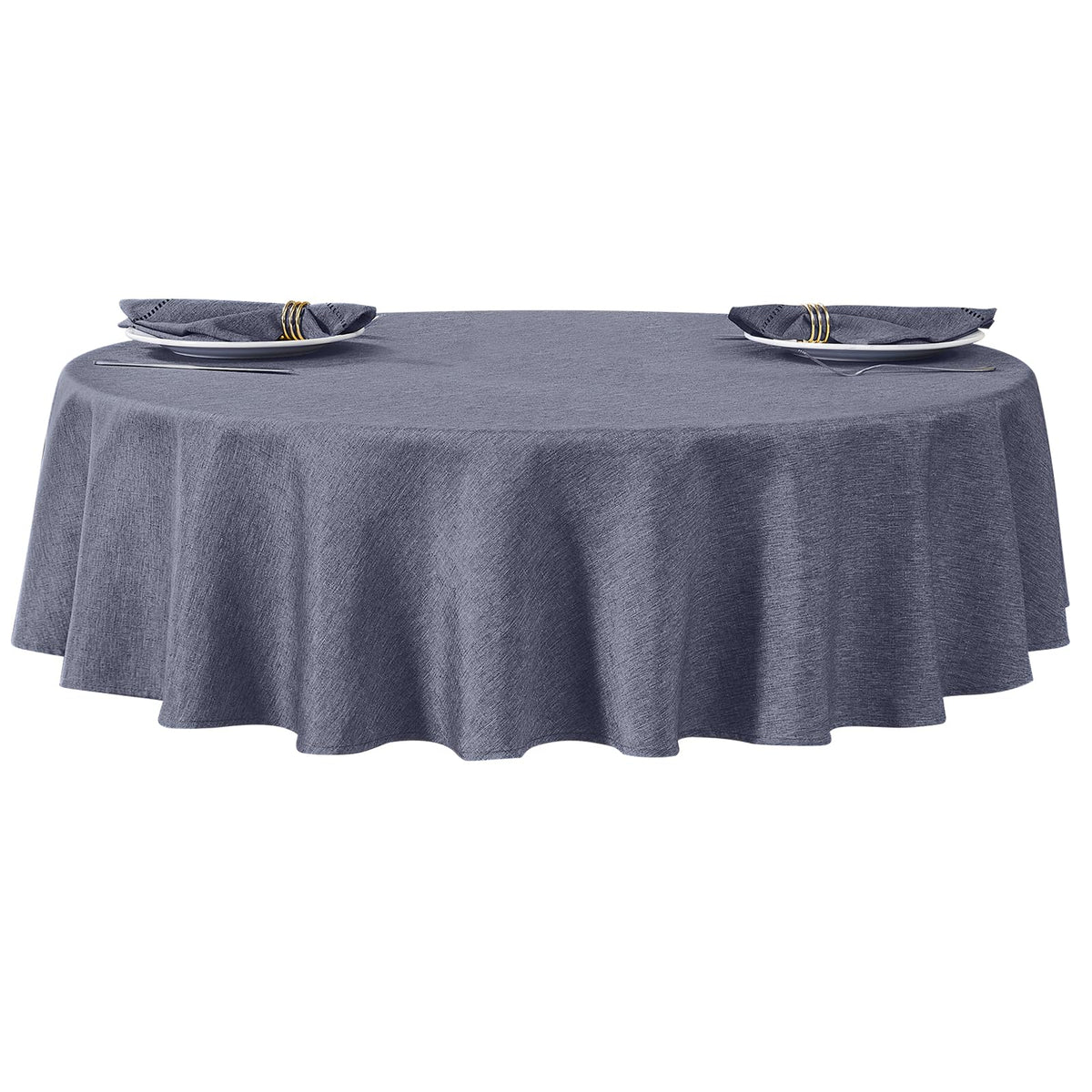 Flaxen 52x70 Rectangular Polyester Linen Farmhouse Tablecloth