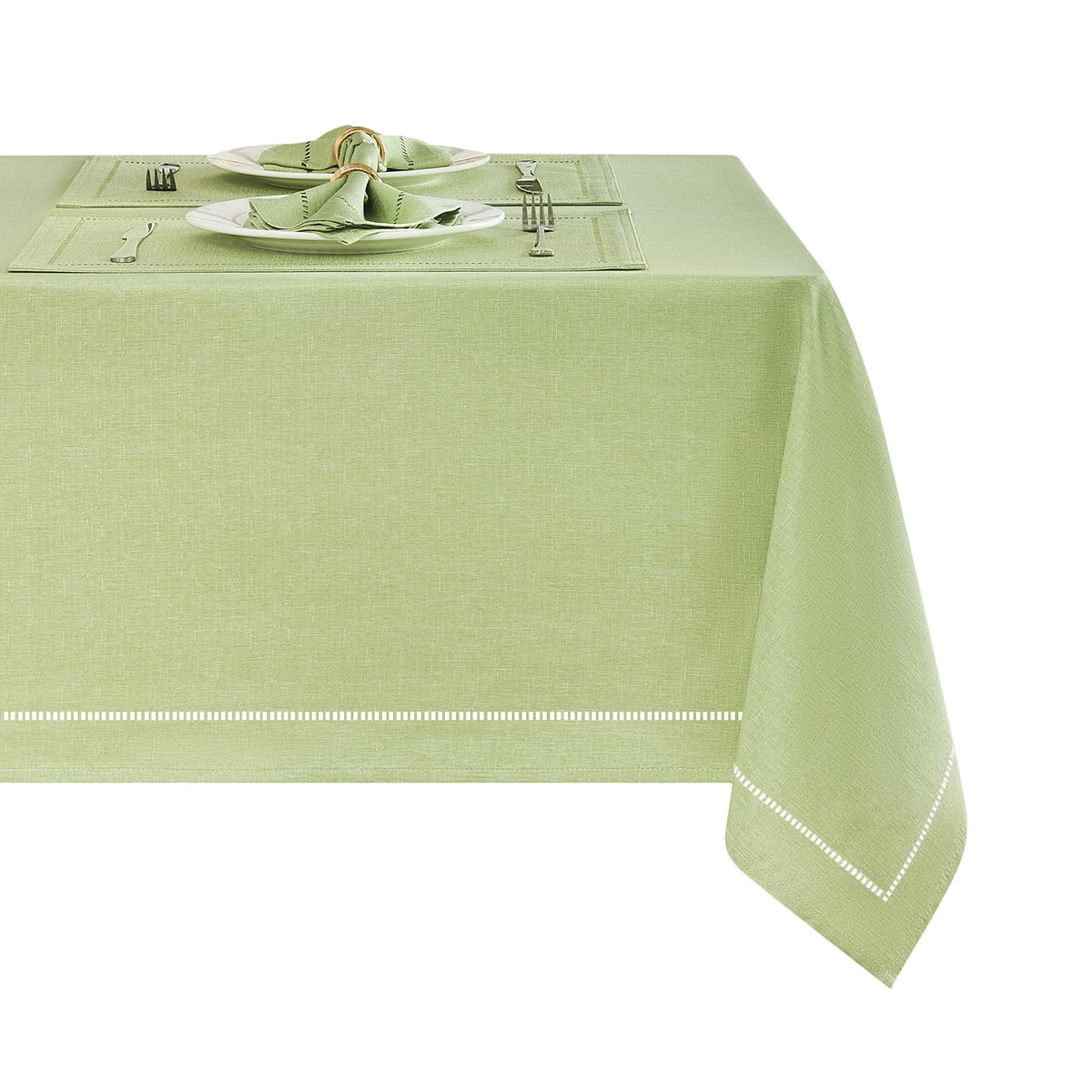 Flaxen 52x70 Rectangle Polyester Linen Farmhouse Tablecloth