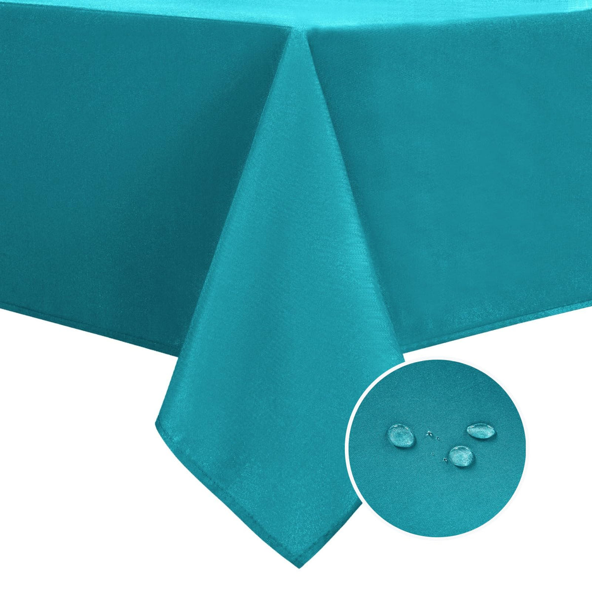 DWCN Rectangle Tablecloth - 60 x 84 Inch - Waterproof Stain and Wrinkle Resistant Washable Table Cloth, Decorative Fabric Table Cover for Kitchen Dining Room Party and Outdoor Use, Black
