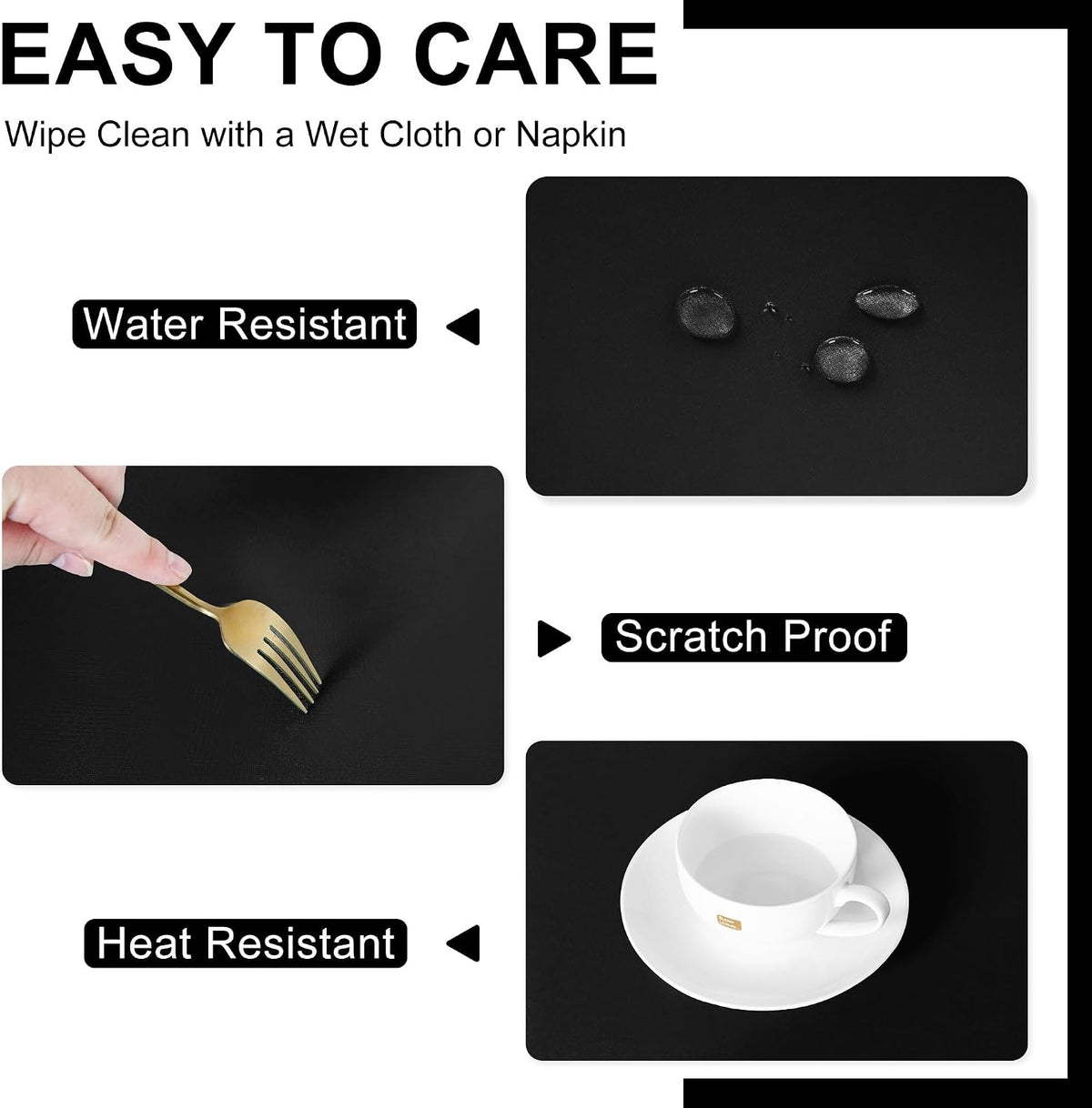 DWCN Rectangle Tablecloth - 60 x 84 Inch - Waterproof Stain and Wrinkle Resistant Washable Table Cloth, Decorative Fabric Table Cover for Kitchen Dining Room Party and Outdoor Use, Black
