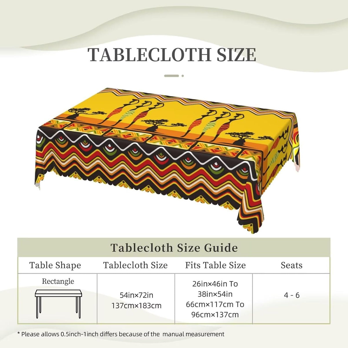 African Women Dancers Rectangle Tablecloth Home Decor 54x72 Inch