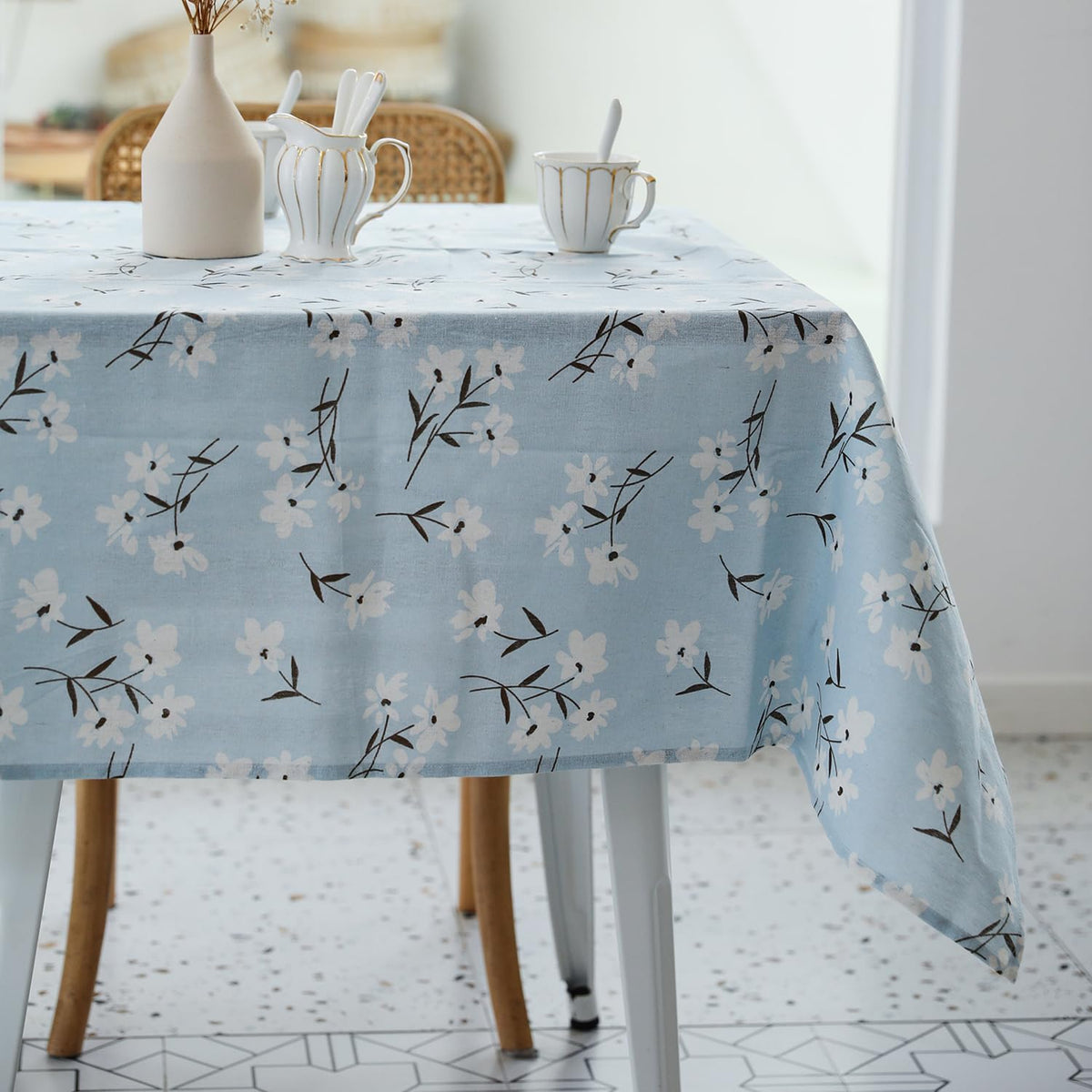 YiHomer Pastoral Rectangle Table Cloth 100% Polyester Fabric 52 x 70 Inch