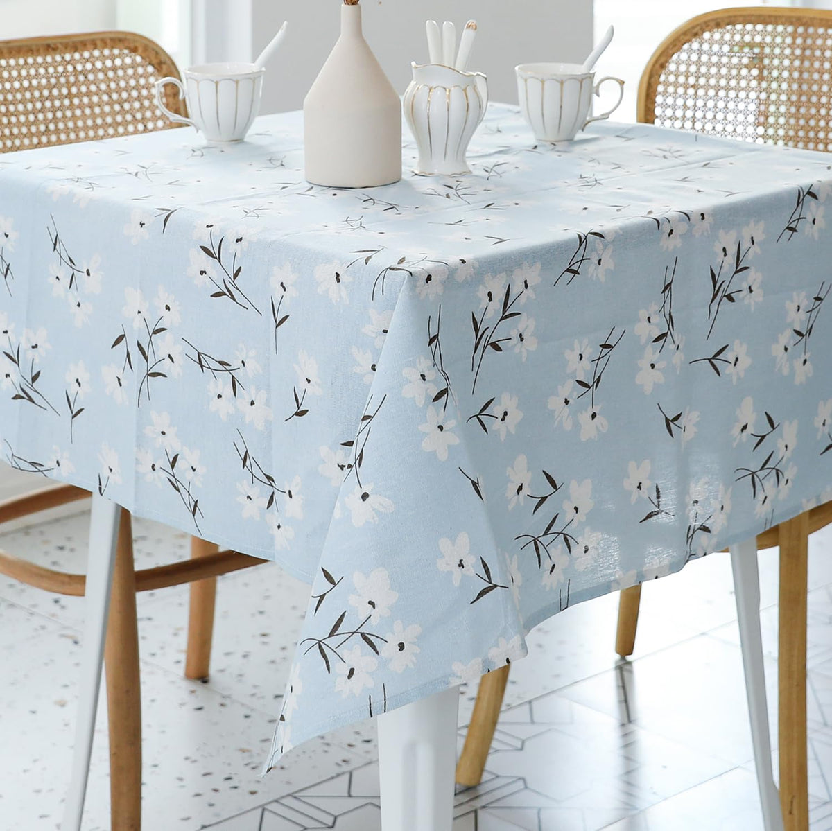 YiHomer Pastoral Rectangle Table Cloth 100% Polyester Fabric 52 x 70 Inch