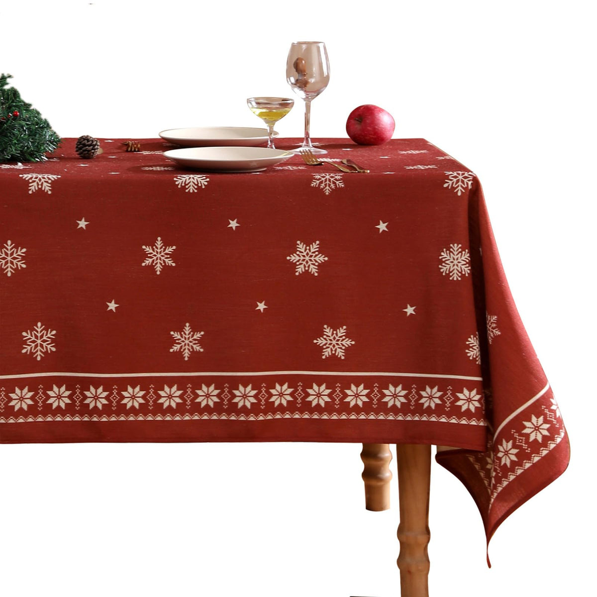 ISAENNE Designer Vintage Small Square Floral Tablecloth,55"x55"