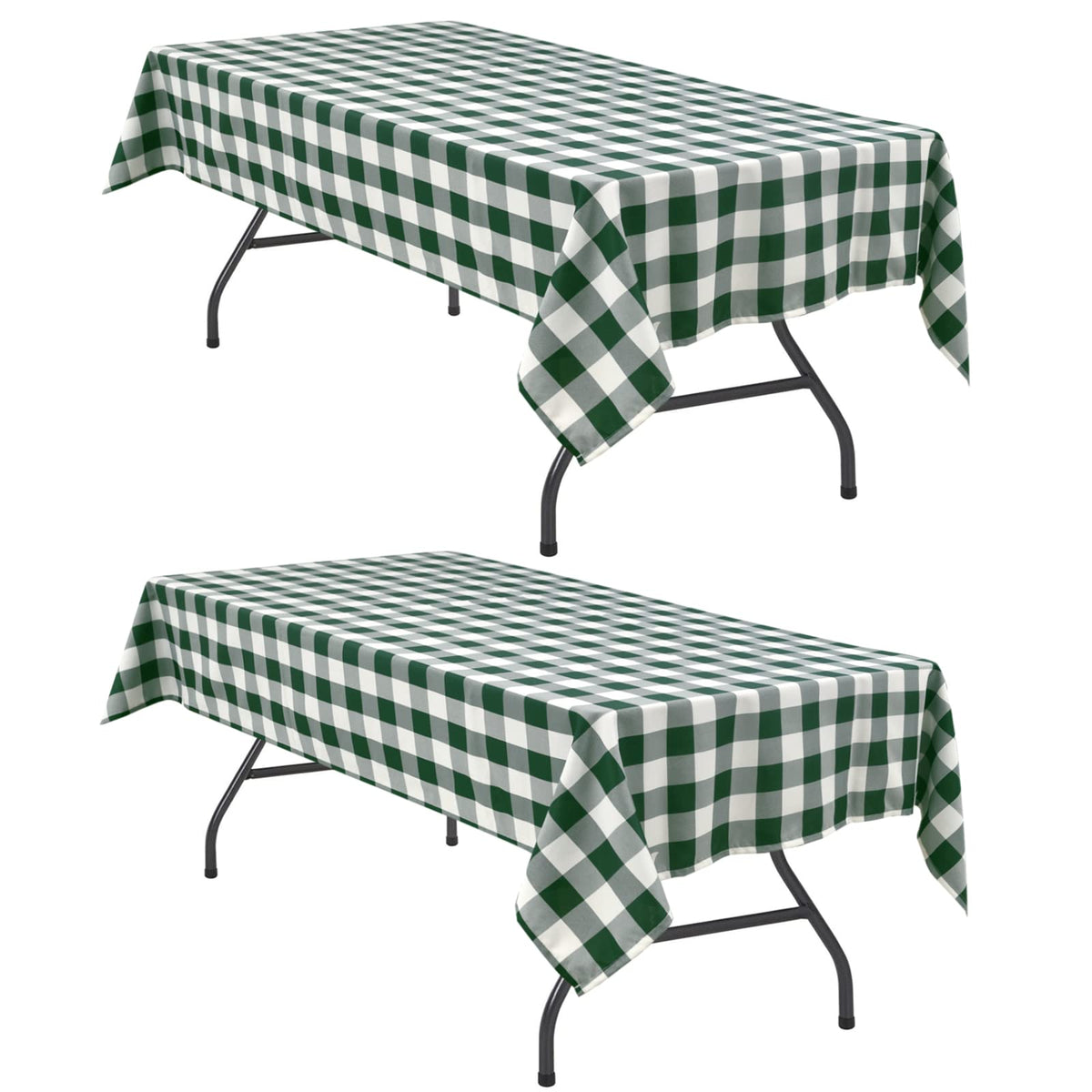 Hiasan 60 x 120 Inch Checkered Tablecloth Rectangle, Black and White