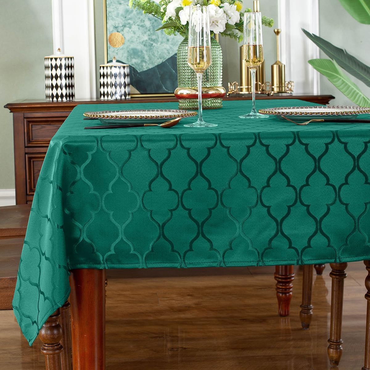 SASTYBALE Tablecloths Rectangular Table Cloth 52" x 70" Gray