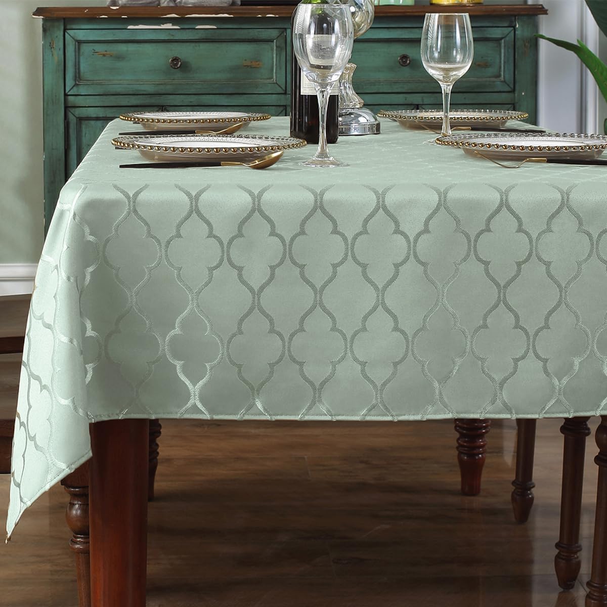 SASTYBALE Tablecloths Rectangular Table Cloth 52" x 70" Gray
