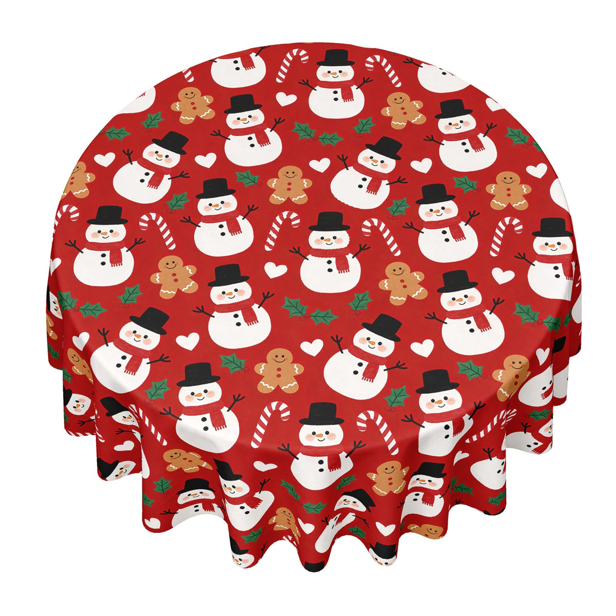 Red Tartan Christmas Tablecloth, 70 Inch Round Polyester Spill Resistant Decorative Table Cover, Classic Plaid Holiday Table Cloth for Christmas Party Farmhouse Dining Home Decor