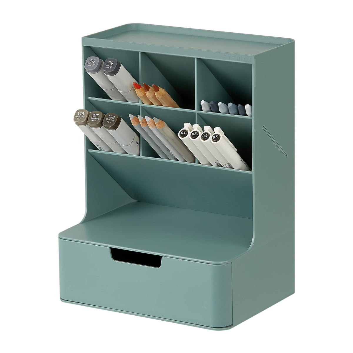 BLUE GINKGO Compact Desk Organizer, Blue, Made in Korea