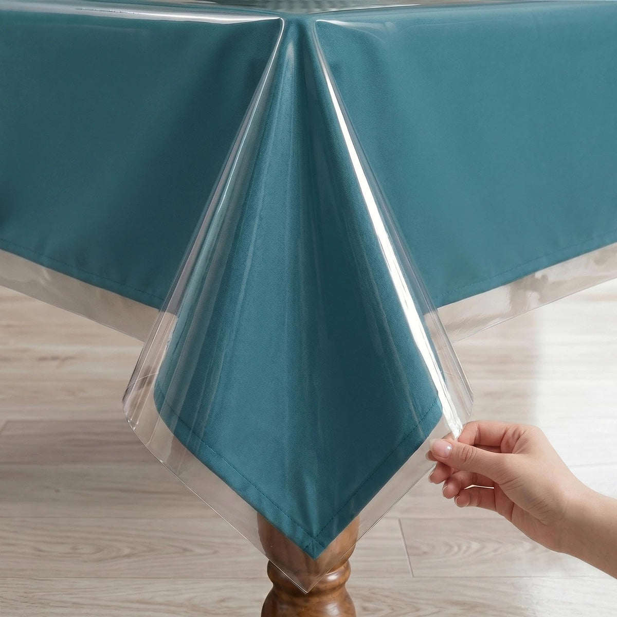 Romanstile Waterproof Vinyl Tablecloth Rectangle, 54 x 78 Inch, Light Grey